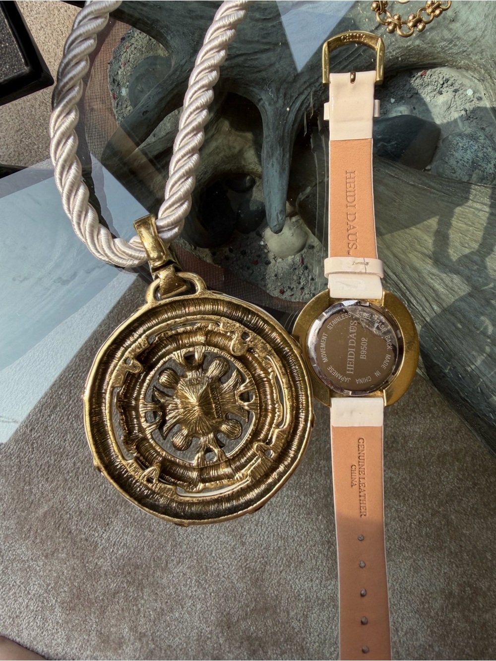 Heidi Daus RARE Newport Chic Grande White Enamel Necklace Earrings Watch Set Lot - Picture 5 of 10